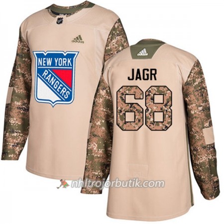 Män Ishockey New York Rangers Tröja Jaromir Jagr 68 Adidas 2017-2018 Camo Veterans Day Practice Authentic